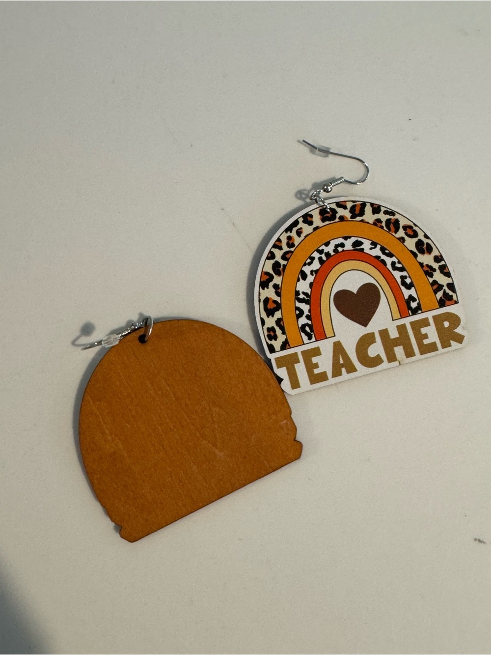 Colorful Teacher-Earrings Set - Rainbow, Apple & Pencil Designs - Picture 4 of 8